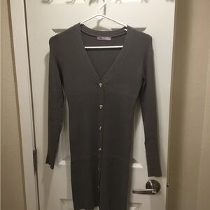 Lalavon Army Green Button-Up Dress